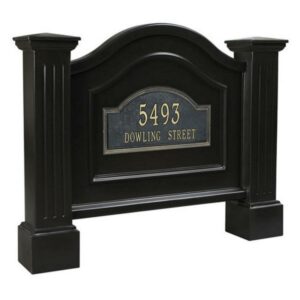 Mayne Nantucket 40" x 7" x 32" Traditional Black Polyethylene Address Sign