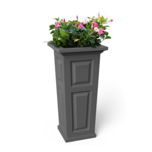 Mayne Nantucket 32" Tall Traditional Plastic Planter in Graphite Gray