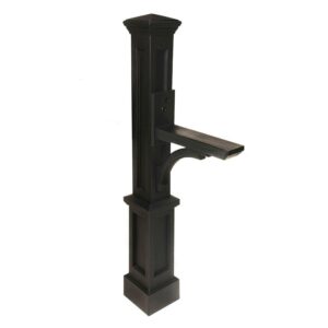 Mayne Newport Plus Single Mailbox Arm Mount Black Plastic Mailbox Post