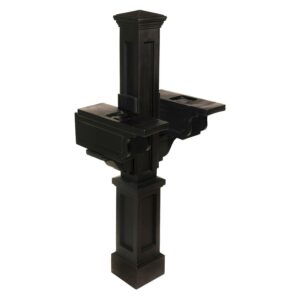 Mayne Rockport Double Mailbox Arm Mount Black Plastic Mailbox Post