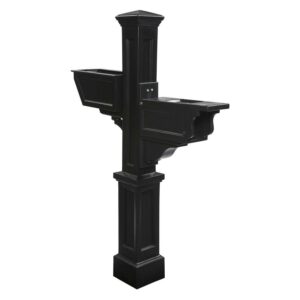 Mayne Signature Plus Mailbox Arm Mount Black Plastic Mailbox Post