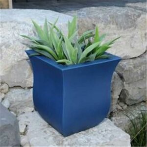 Mayne Valencia 16" x 16" x 18" Square Neptune Blue Plastic Planter