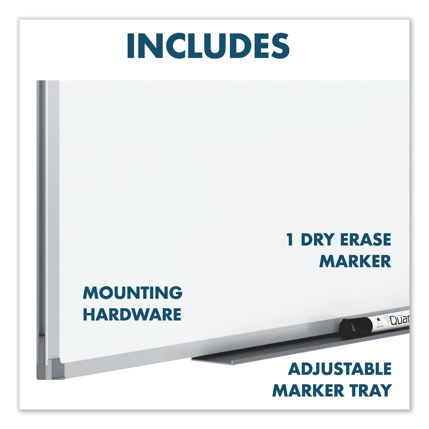 Mead Dry Erase Board, Melamine Surface, 72" x 48", Aluminum Frame - Image 8
