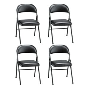 Sudden Comfort Folding & Stacking Chairs, Black/Gray (Set of 4)