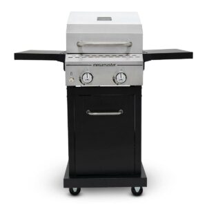 Megamaster Deluxe 2-Burner Gas Grill with Foldable Side Tables, 418 SQ In Cooking Space, 28000 BTUs, Stainless Steel Lid, Propane BBQ Grill for Outdoor Cooking, Patios, Backyards and More -720-0864MA