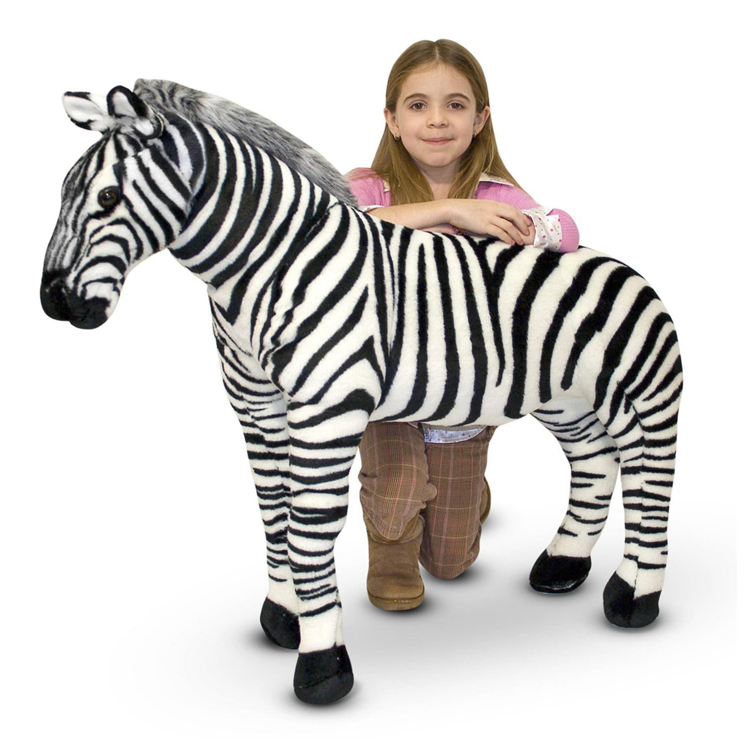Melissa & Doug Giant Striped Zebra - Lifelike Stuffed Animal (nearly 3 feet tall) - Image 8