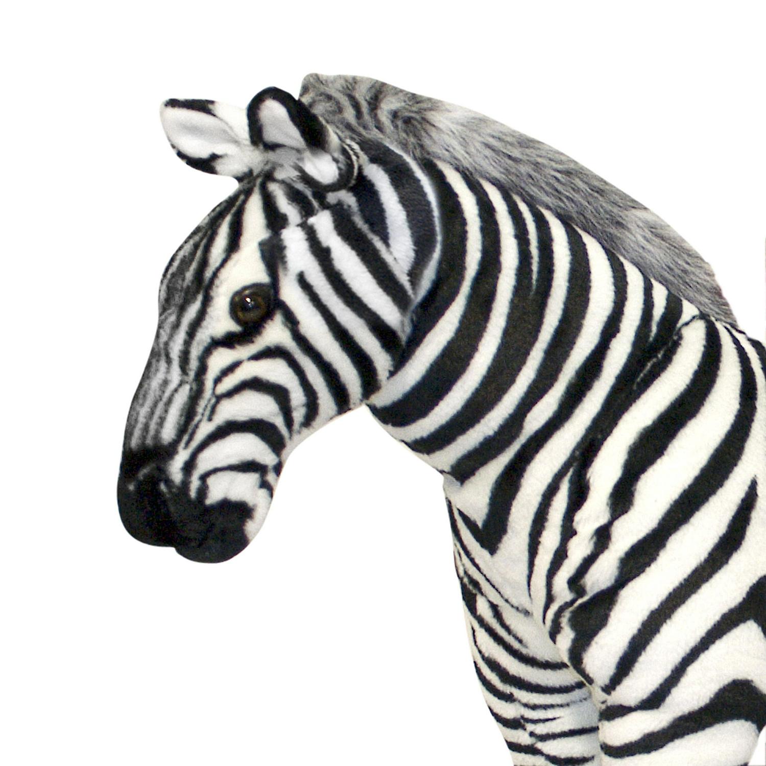 Melissa & Doug Giant Striped Zebra - Lifelike Stuffed Animal (nearly 3 feet tall) - Image 6
