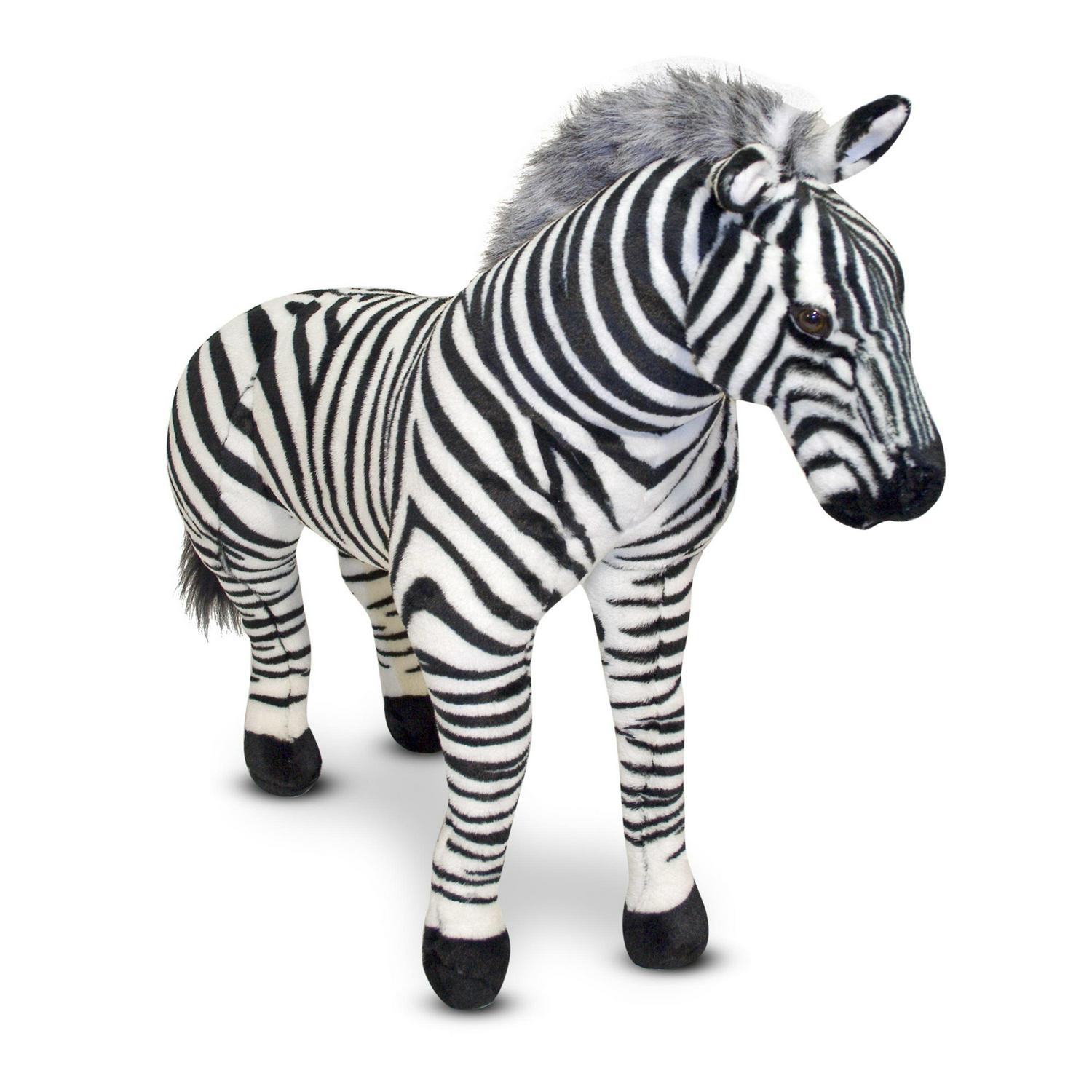 Melissa & Doug Giant Striped Zebra - Lifelike Stuffed Animal (nearly 3 feet tall) - Image 4