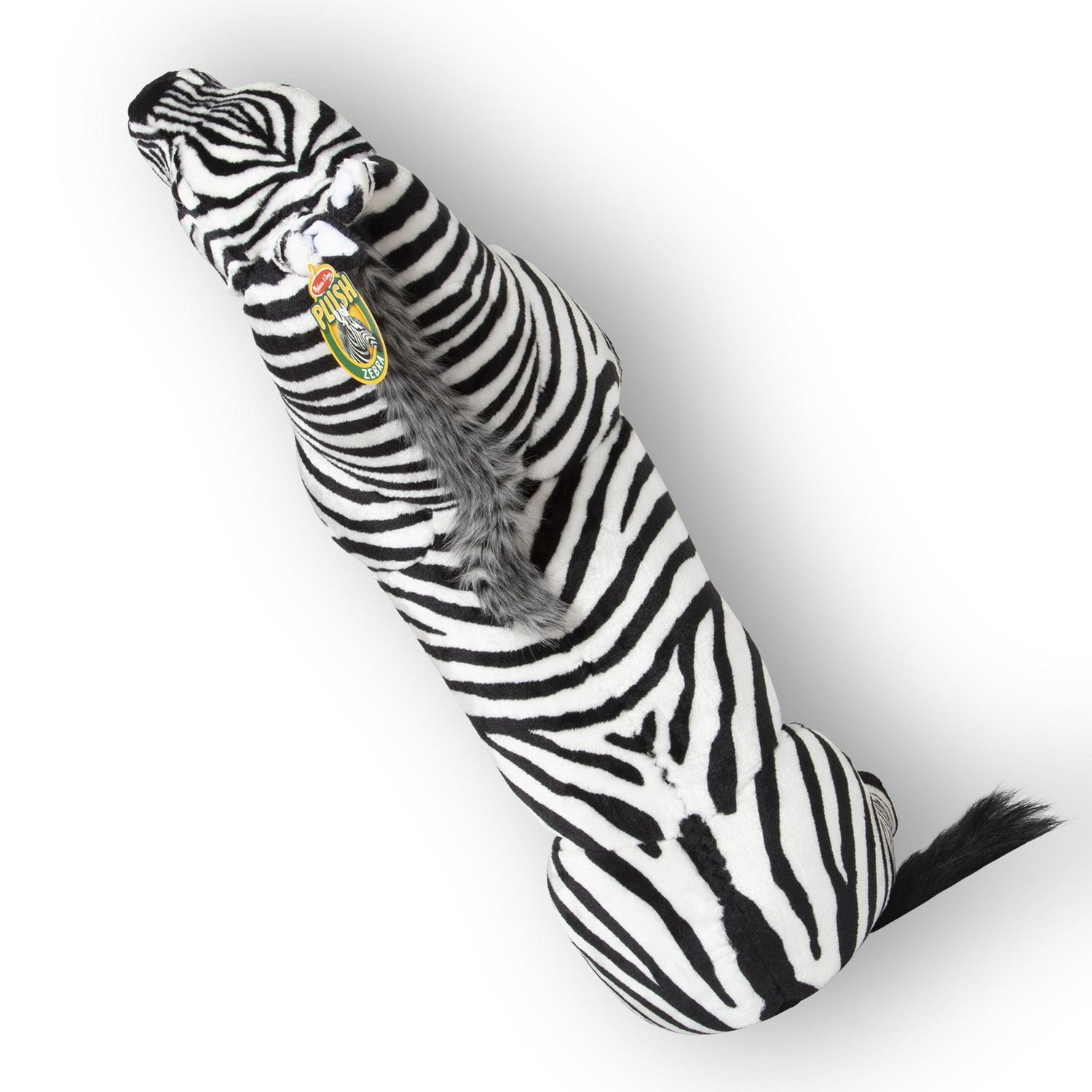 Melissa & Doug Giant Striped Zebra - Lifelike Stuffed Animal (nearly 3 feet tall) - Image 7