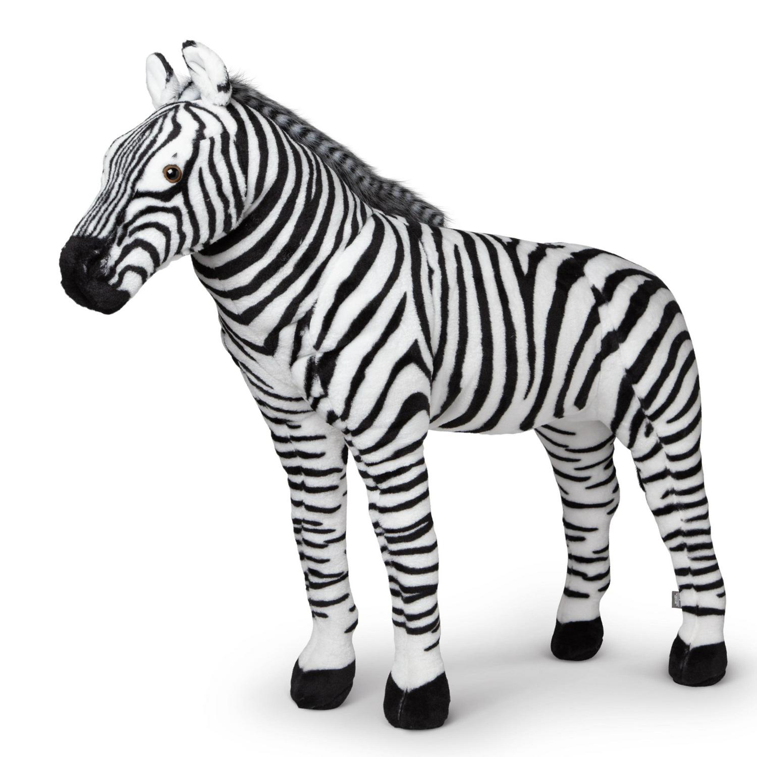 Melissa & Doug Giant Striped Zebra - Lifelike Stuffed Animal (nearly 3 feet tall) - Image 9