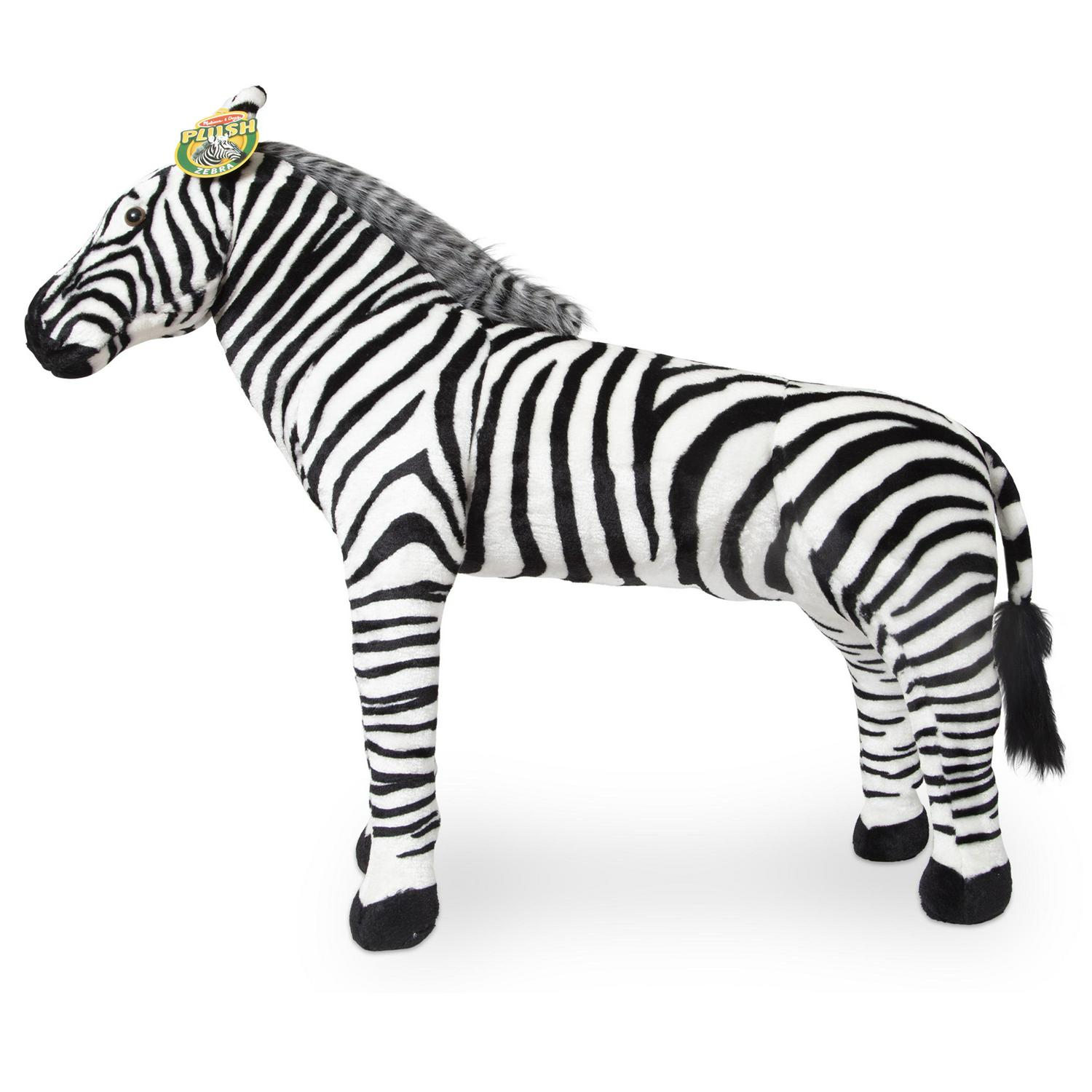 Melissa & Doug Giant Striped Zebra - Lifelike Stuffed Animal (nearly 3 feet tall) - Image 3