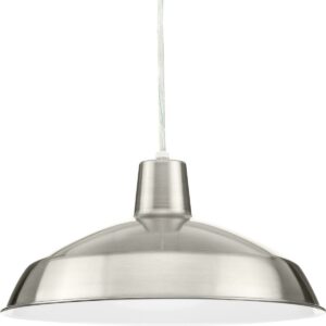 P5094-0930K9-Progress Lighting-Metal Shade - Pendants Light - 1 Light in Farmhouse style - 16 Inches wide by 7.5 Inches high-Brushed Nickel Finish-LED