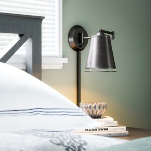 Metro Wall Swing Arm Lamp with Bronze Finish