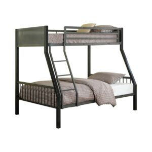 Coaster Rogen Modern Full Triple Metal Bunk Bed in Brown Finish