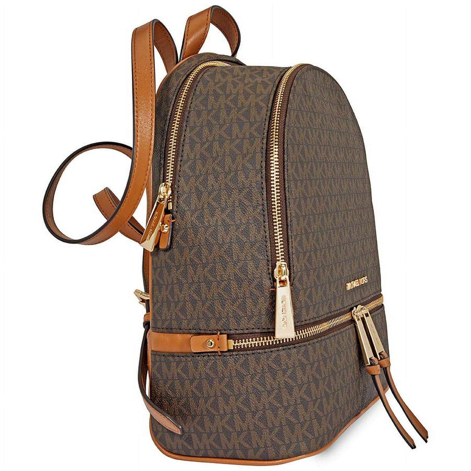 Michael Kors Rhea Medium Logo Print Backpack - Brown - Image 2