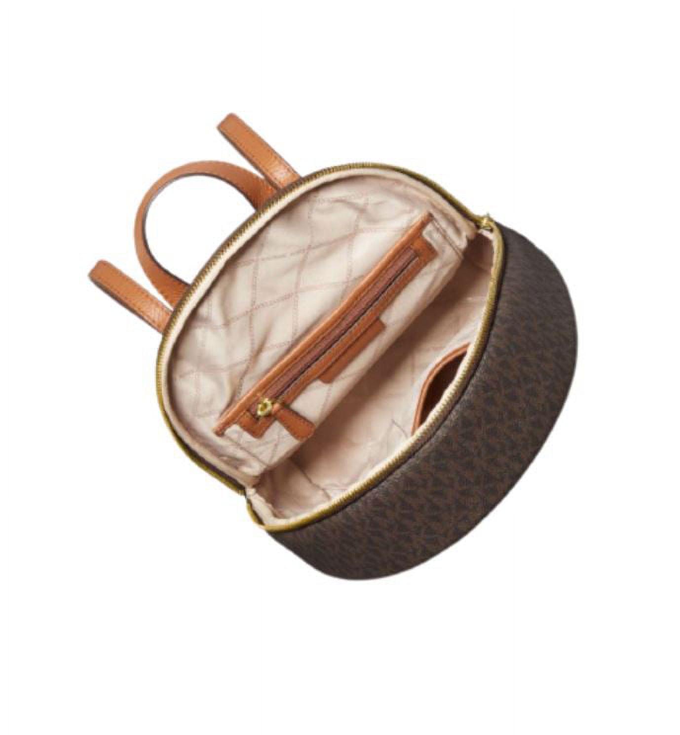 Michael Kors Womens Erin Large Backpack (Brown/Acorn) MK Signature - Image 3