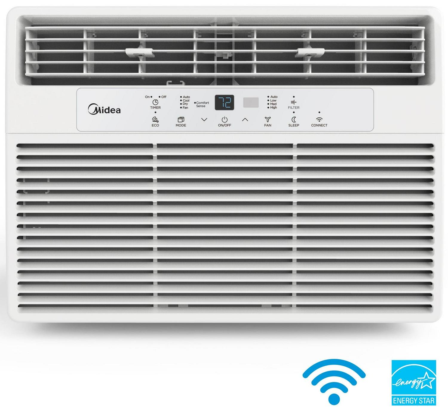 Midea 10,000 BTU 115V Smart Window Air Conditioner with Comfort Sense Remote, White, MAW10S1WWT-T, New