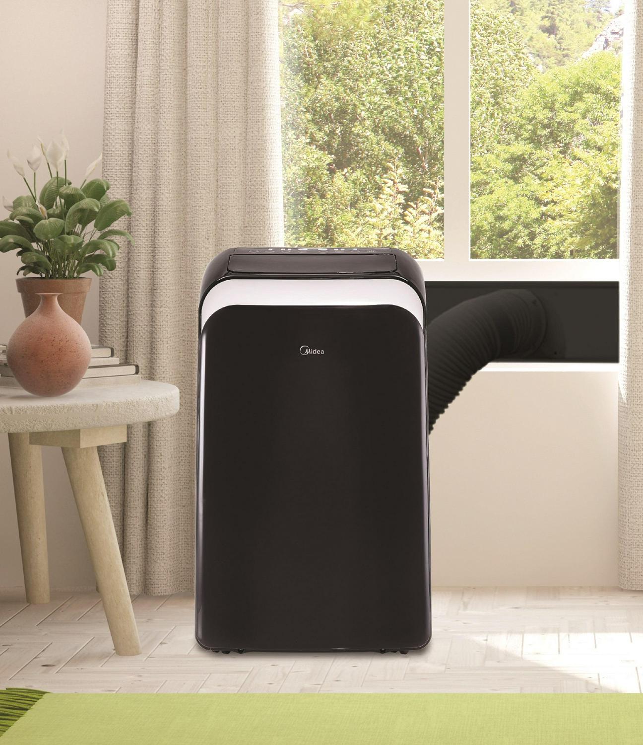 Midea 10,000 BTU (13,500 BTU ASHRAE) 115V Smart Portable Air Conditioner with Remote, Covers up to 450 Sq. ft., MAP10S1WBL, Black, New - Image 2