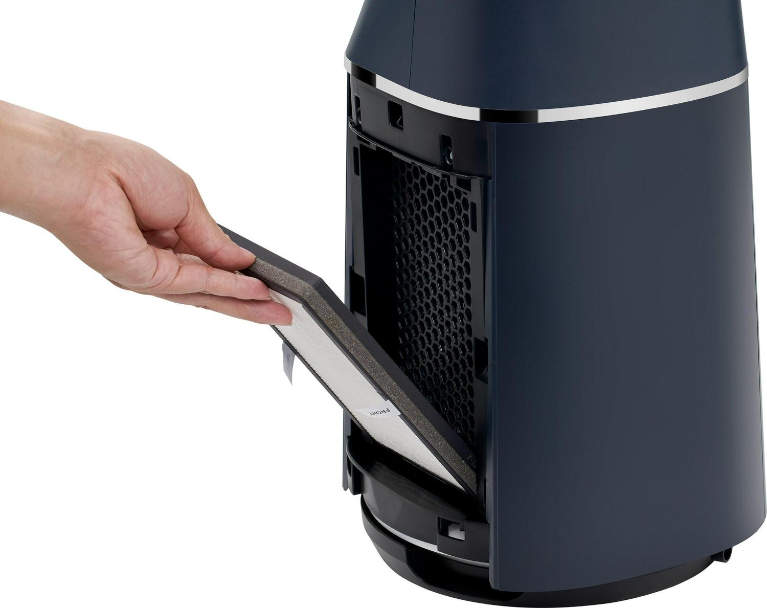 Midea 41" Tall 10-Speed Bladeless DC Tower Fan & HEPA Air Purifier with Remote Control, AMS150-PB, New, Blue - Image 12