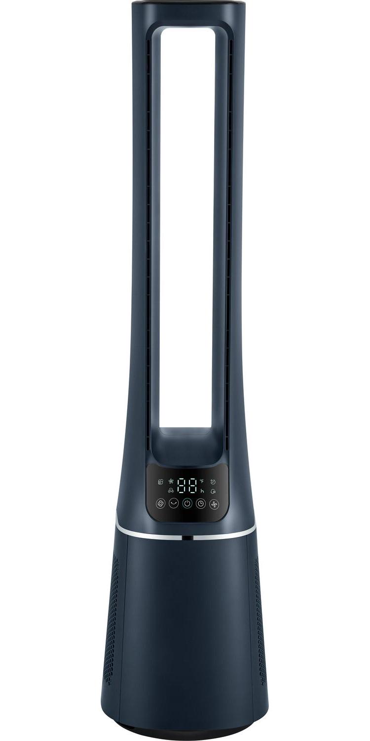 Midea 41" Tall 10-Speed Bladeless DC Tower Fan & HEPA Air Purifier with Remote Control, AMS150-PB, New, Blue