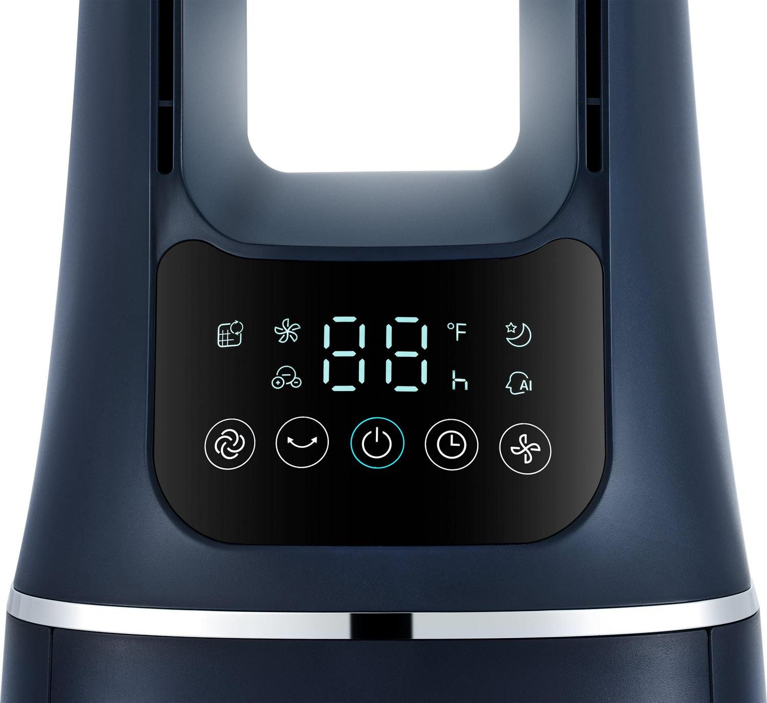 Midea 41" Tall 10-Speed Bladeless DC Tower Fan & HEPA Air Purifier with Remote Control, AMS150-PB, New, Blue - Image 8