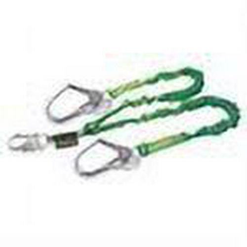 Miller by Honeywell 231M-Z7/6FTGN 6' Manyard II Polyester Web Twin-Leg Shock-Absorbing Lanyard With (1) 3/4'' Locking Snap Hook And (2) 2 1/2'' Locking Rebar Hooks - Image 2