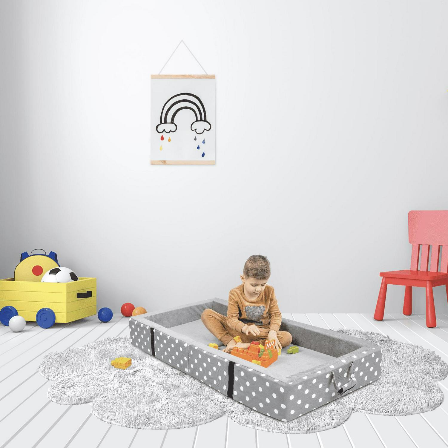 Milliard Portable Toddler Travel Bed Nap Mat + Washable Fitted Sheet, Great for Travel Camping Trips and Sleepovers - Light Grey - Image 7