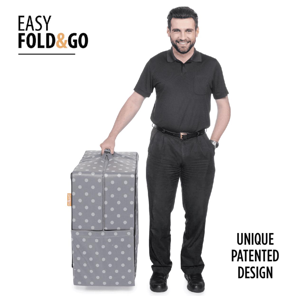 Milliard Portable Toddler Travel Bed Nap Mat + Washable Fitted Sheet, Great for Travel Camping Trips and Sleepovers - Light Grey - Image 5