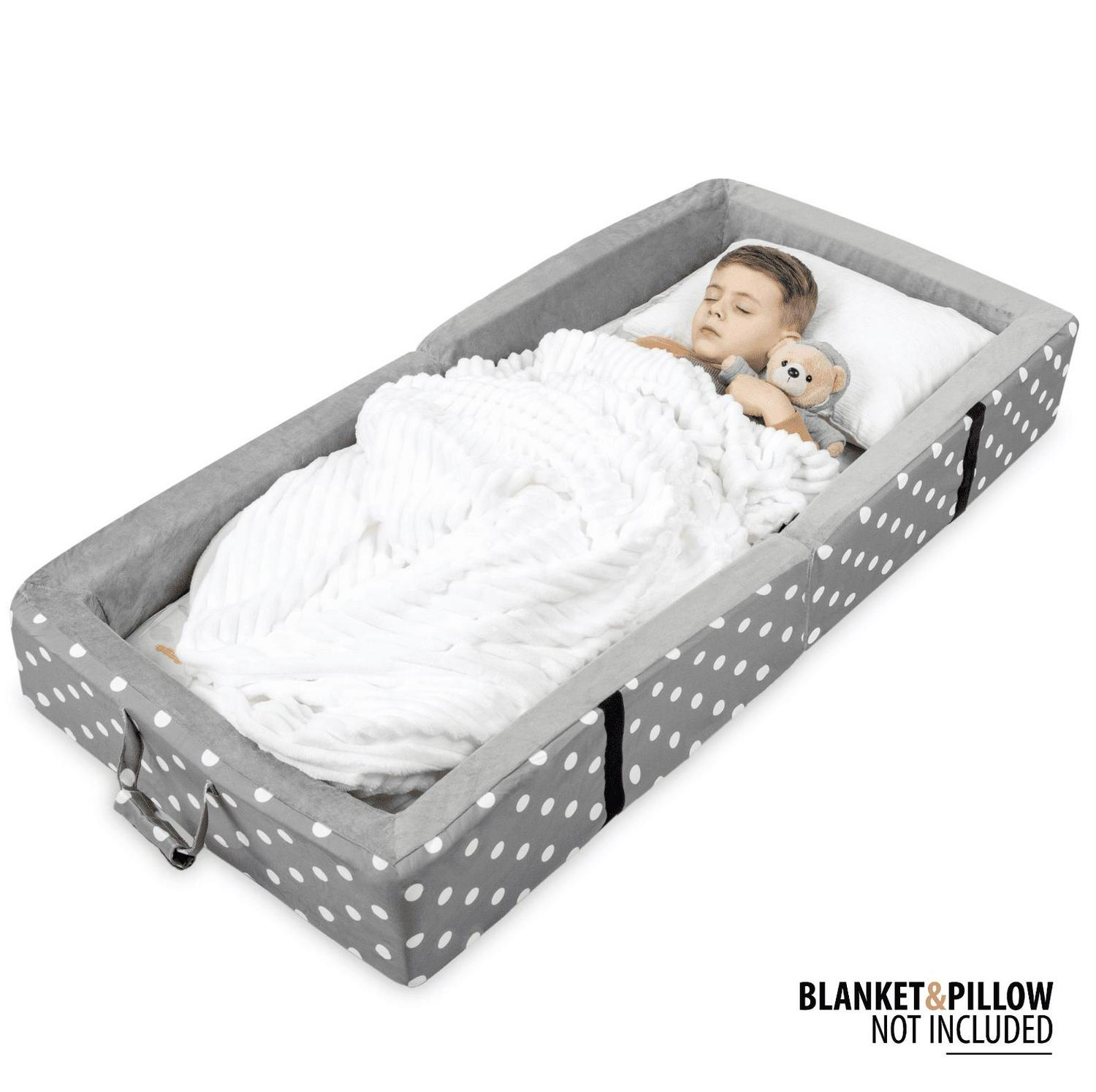 Milliard Portable Toddler Travel Bed Nap Mat + Washable Fitted Sheet, Great for Travel Camping Trips and Sleepovers - Light Grey - Image 6