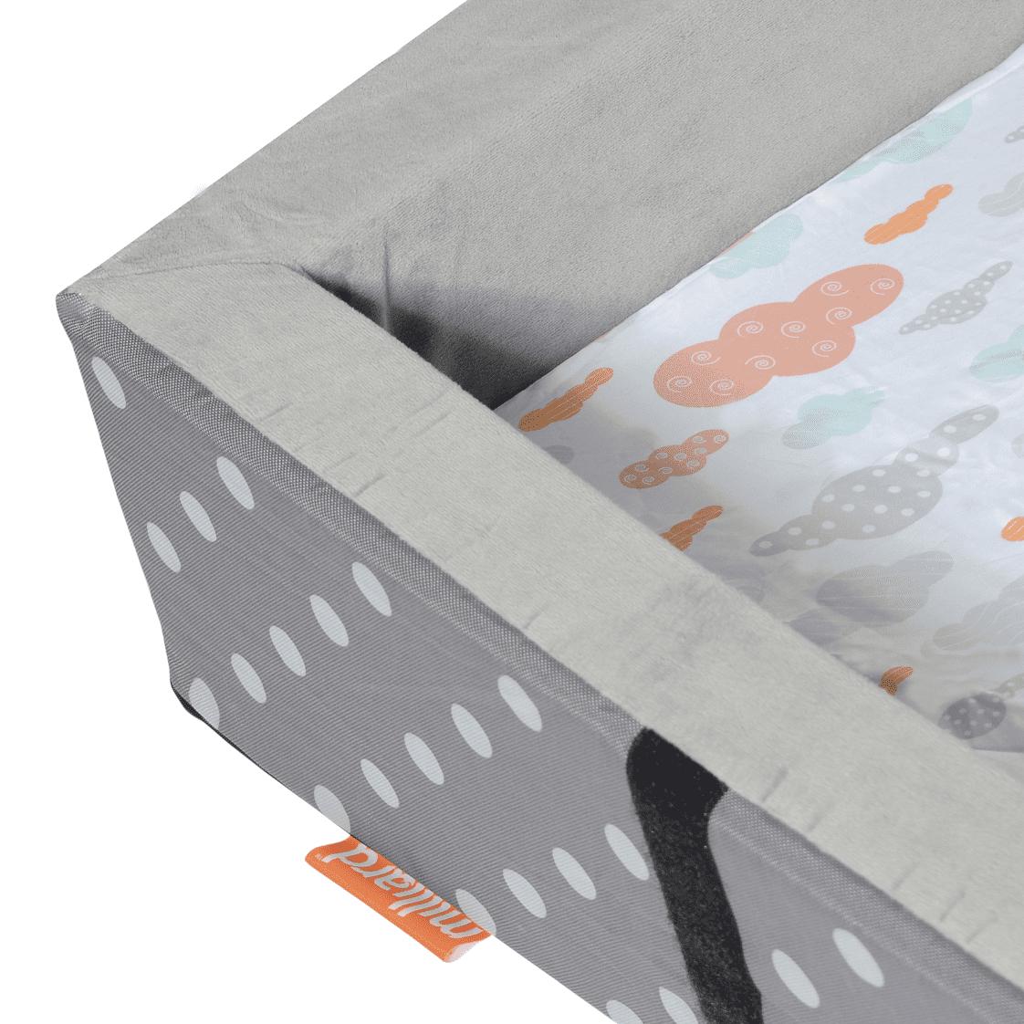Milliard Portable Toddler Travel Bed Nap Mat + Washable Fitted Sheet, Great for Travel Camping Trips and Sleepovers - Light Grey - Image 3