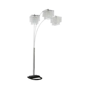 3 Light Crystal Inspirational Arch Floor Lamp Silver- Saltoro Sherpi