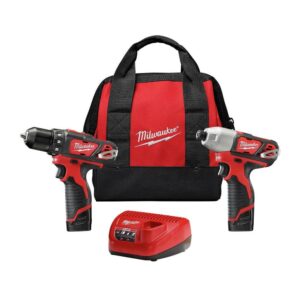 Milwaukee 2-Tool M12 12V Lithium-Ion Drill/Driver and Impact Driver Cordless Tool Combo Kit