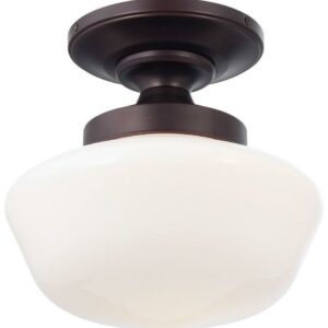 2255-576-Minka Lavery-1 Light Semi-Flush Mount in Traditional Style - 11.25 inches tall by 12 inches wide-Brushed Bronze Finish