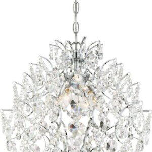 Isabella's Crown Mini Chandelier 4 Light Chrome Crystal In Traditional Style 20.75 Inches Tall By 18 Inches Wide -Traditional Installation Minka