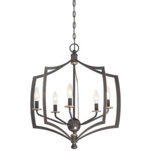 Chandelier 5 Light Downton Bronze/Gold In Transitional Style 23.75 Inches Tall By 23 Inches Wide -Traditional Installation Minka Lavery 4375-579