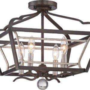 4 Light Semi-Flush Mount In Transitional Style 15.75 Inches Tall By 16 Inches Wide Minka Lavery 4347-593