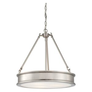 Pendant 3 Light In Transitional Style 18.5 Inches Tall By 19 Inches Wide-Brushed Nickel Finish -Traditional Installation Minka Lavery 4173-84