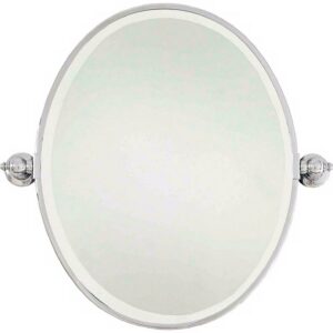 1431-77-Minka Lavery-Oval Beveled Mirror in Traditional Style - 24.5 inches tall by 19.5 inches wide-Chrome Finish