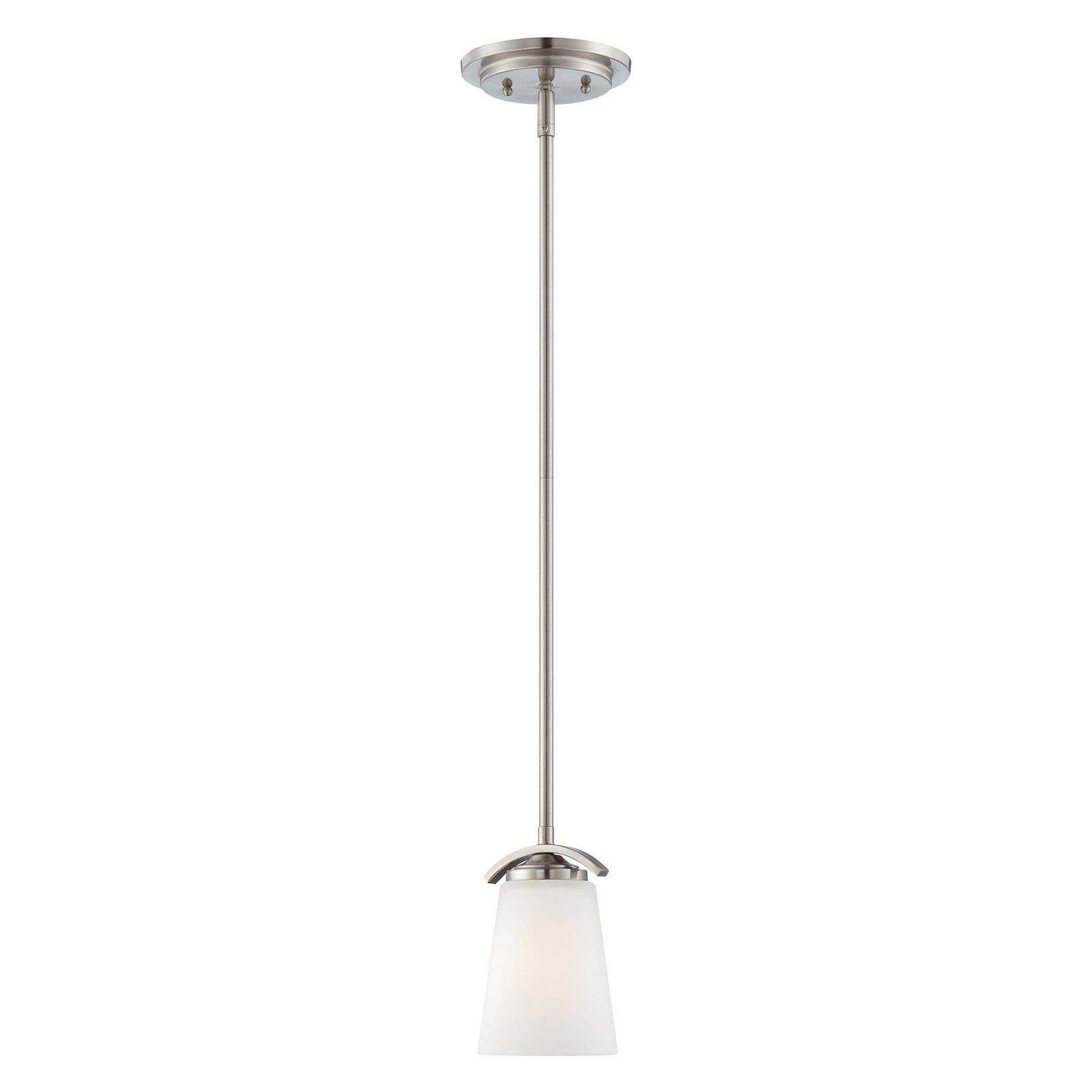 1 Light Mini Pendant In Transitional Style 7.5 Inches Tall By 4.75 Inches Wide-Brushed Nickel Finish Minka Lavery 4961-84