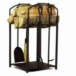 Achla Designs Minuteman International Mission Wood Holder w/4 Tools, 26 Inch Tall, Black