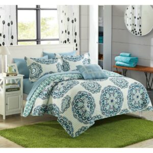 Mirador 4- or 3-Piece Reversible Printed Microfiber Quilt Set Mult. Colors