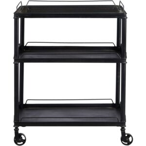 Mirrored Tray Top Metal Bar Cart
