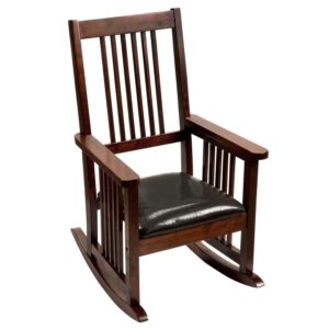 Gift Mark Mission Style Children's Rocking Chair with Upholstered Seat-Finish:Cherry