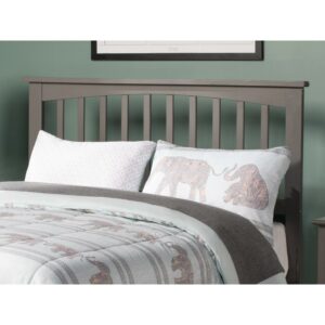 AFI Mission Full Solid Wood Headboard with Attachable Charger, Grey