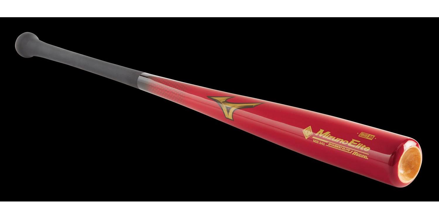 Mizuno Mze 243 Bamboo Elite Wood Baseball Bat, Size 32 Inches, Barbados Cherry-Black (1690) - Image 2
