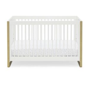 MoDRN Glam 3-In-1 Convertible Crib, Bianca White with Satin Brass