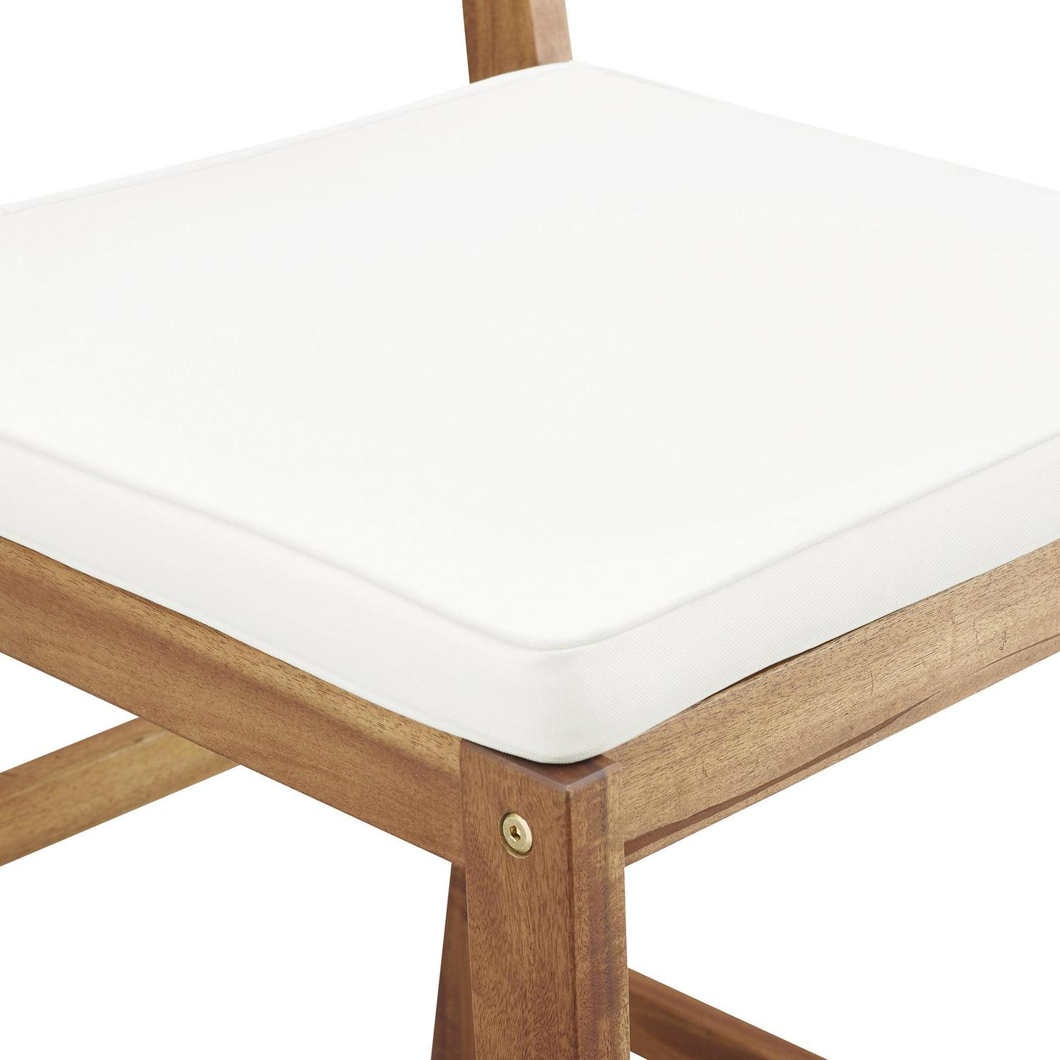 Walker Edison Modern Acacia Wood Patio Counter Stools, Set of 2, Dark Brown - Image 8