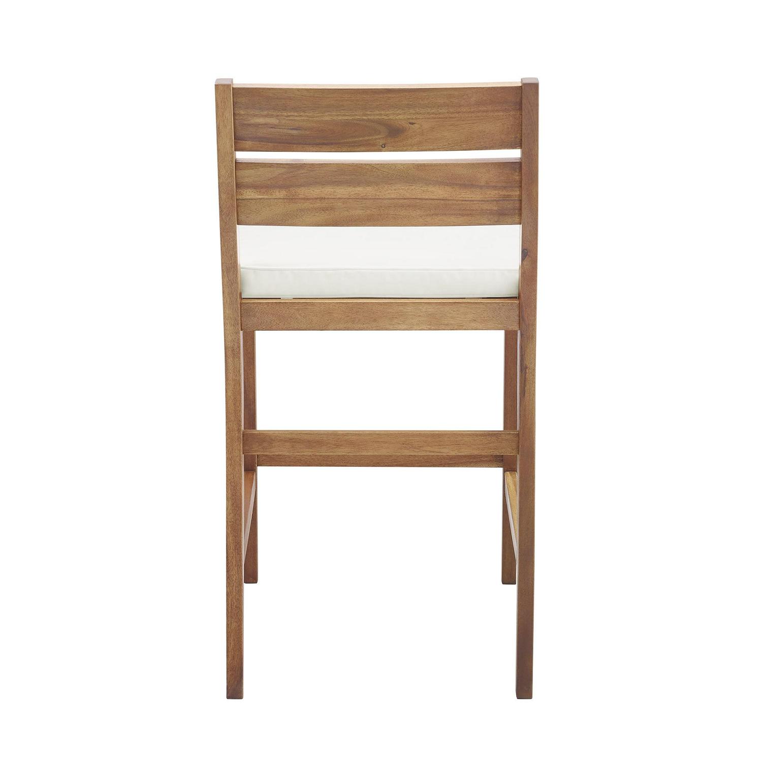 Walker Edison Modern Acacia Wood Patio Counter Stools, Set of 2, Dark Brown - Image 6