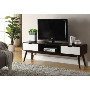 Acme TV Stand in Espresso and White Finish 91510