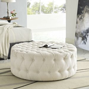 Modway Amour Round Upholstered Ottoman, Multiple Colors